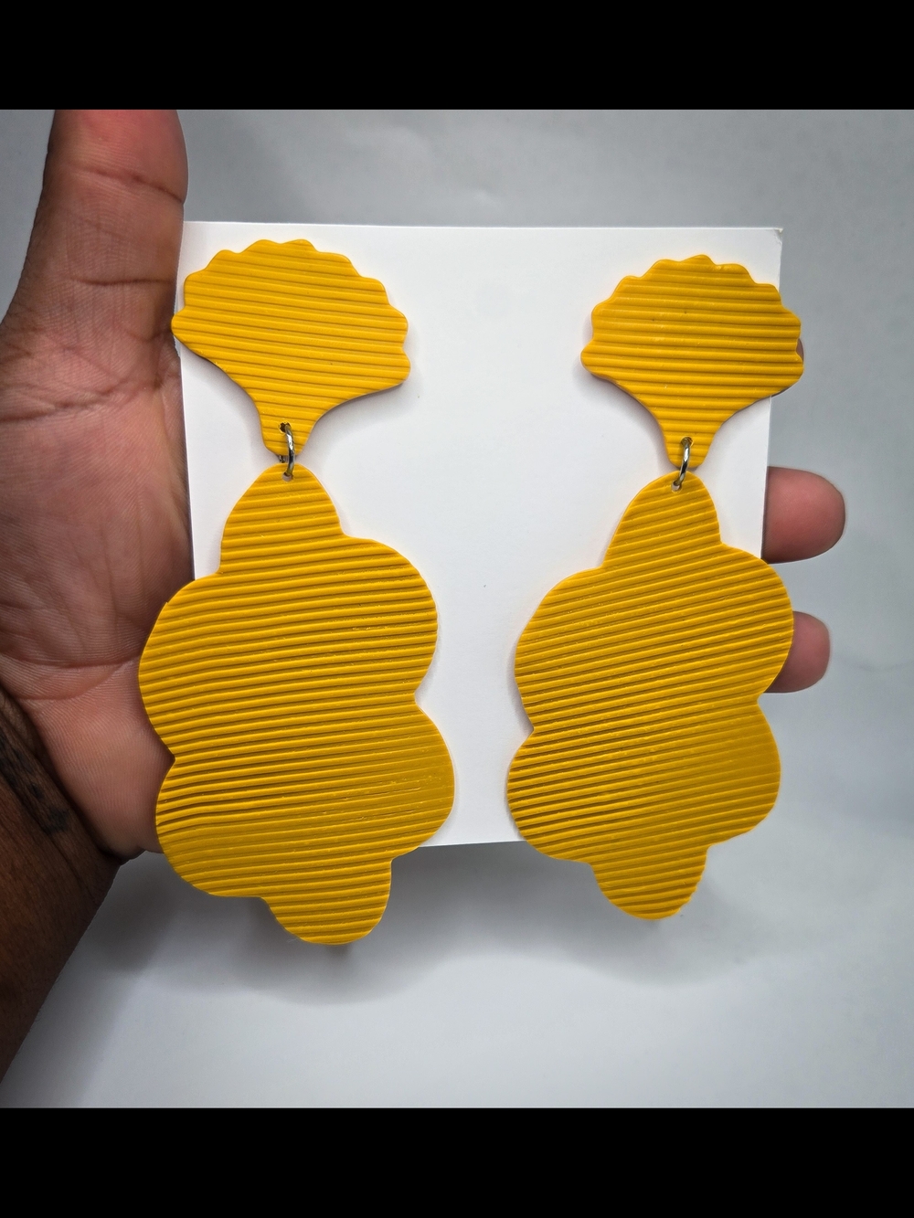 Bold Mustard Yellow‎ Statement Dangle Earrings